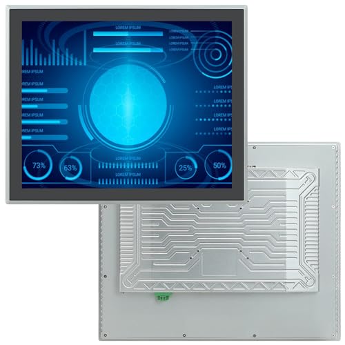 Image of 19 inch Industrial Embedded Touchscreen Monitor, Capacitive Multi-Touch Screen Industrial Front IP65 Monitor Built-in Speakers, HD-MI in, USB, VGA, 16:10 1280x1024 Display