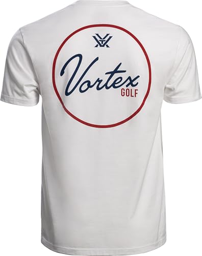 Vortex Golf Script Men's Short Sleeve T-Shirts (US, Alpha, X-Large, Regular, Regular, White)