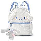 ROFOLO Cute Cartoon Bag with Plush Pendant Backpack for Women, Anime Accessories Kawaii mini Backpack