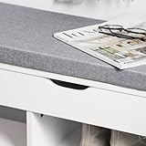SoBuy FSR45-HG Schuhbank mit Sitzkissen Sitzbank Schuhschrank Schuhregal 3 Fächer weiß BHT ca: 80x46x30cm - 6