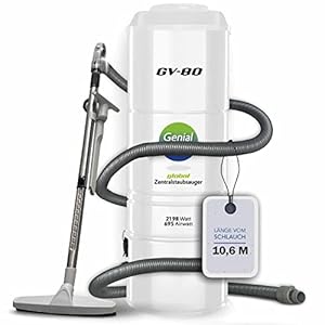 Genial System global Wäscheschacht-Systeme Zentralstaubsauger zweimotorig GV 80 mit Schlauchset in. versch. Längen (mit Schlauchlänge 10, 6m)