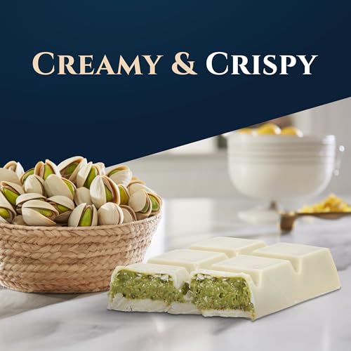 Eastanbul Dubai Chocolate Bar Pistachio, 7oz, Premium Belgium Chocolate, Pistachio Dubai White Bar, Viral Candy with Shredded Phyllo Dough, Knafeh, Gift Box