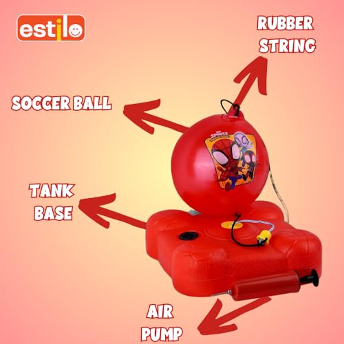 Image of Estilo Reflex Soccer Playset - 3 Pcs Football Training Set for Kids | Improves Kick, Dribbling, First Touch & Skills | Football Toy Set | Ages 4+ (Spider-Man)