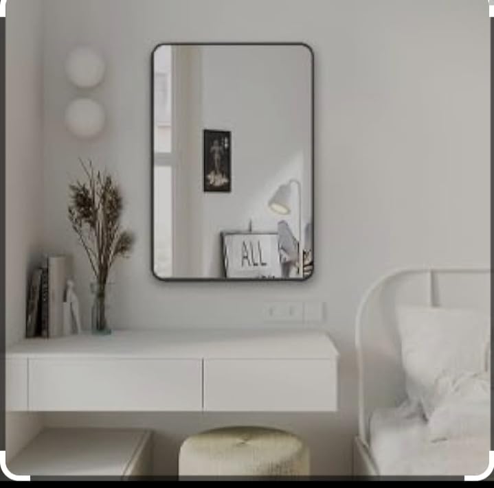 Modern 12x18 Inch Frameless Mirror – Elegant Wall Decor for Bathroom or Entryway – Polished Edges, Slim Profile – Clean Design for Contemporary Interiors