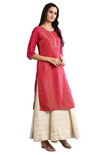 Image of Aurelia Women's Rayon Regular Fit Solid Regular Kurta