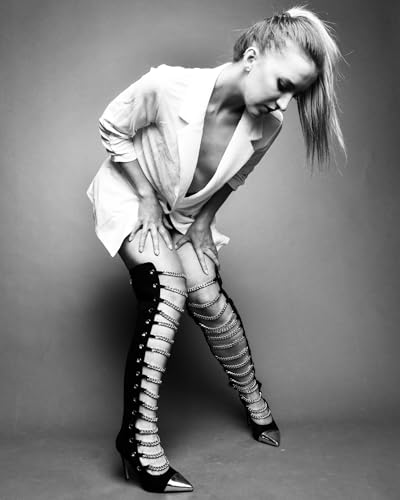 richealnini Embellished Gold Chains Pumps with Back Zipper Dress Front Carved Out Stiletto Boots with Golden Pointed Toe3