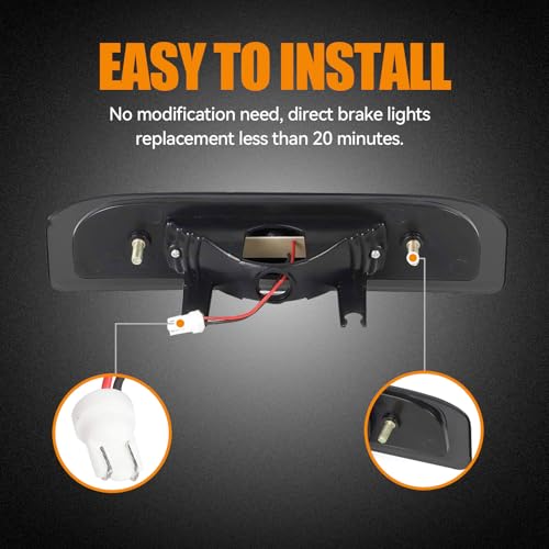 Image of Third 3rd Brake Light LED for 2009-2014 Nissan Cube, High Mount Rear Brake Lights Assembly for 09-14 Nissan Cube, Waterproof Center Cab Lamp Stop Light