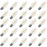 GOOTHY 25PK C9 Replacement Bulbs, 0.6W LED Night Light Bulbs, E17 Base - UL Certified Waterproof & Shatterproof Outdoor String Lights for Patio Party Porch Indoor Outdoor Home Decoration, Warm White