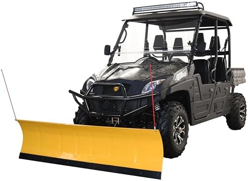 Massimo 60-Inch Universal ATV/UTV Snow Plow Kit – Steel Blade with Push Frame and Mount Plate, 5-Position Angle Adjustment
