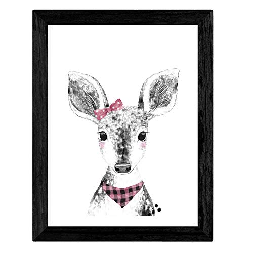 Nacnic Set of 4 sheets of Animals Children's glasses and flowers in A4 size, Poster paper 250 gr Frameless - Image 2