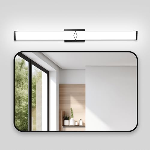 Image of 40 Inch Bathroom Vanity Light 3600LM, 5700K Daylight White Modern Bathroom Light Dimmable, AC 120V 40W Matte Black LED Vanity Lighting Fixtures Wall Sconce ETL Certified, 1Pack