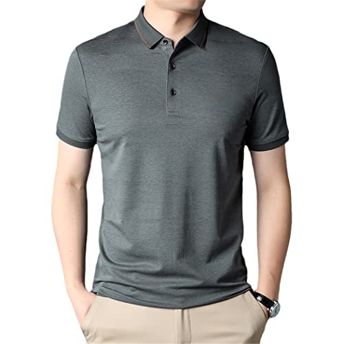 Polo d'été de luxe pour homme uni à manches courtes en coton peigné