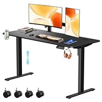 Amazon | 電動式昇降デスク 昇降式デスク 板幅140*奥行60cm