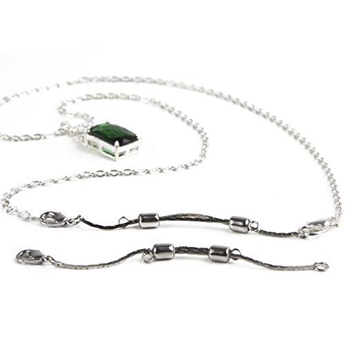 Extensor de collar plateado de 2 a 7,6 cm, alargador de cadena ajustable y conector de joyas 3