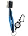 Golf Brush and Club Groove Cleaner - Easily Attaches to Golf Bag - Deep Clean Iron Grooves - Cleaning Club Face - Bag Clip & Retractable Extension Cord & Perfect Gift (Blue)