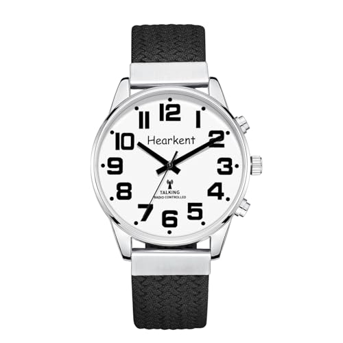 Hearkent Montre parlante aux Accents français avec Grands Chiffres à réglage Automatique pour malvoyants, aveugles ou Personnes âgées, Taille Homme (Nylon...