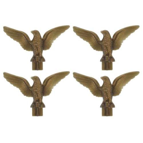 BESPORTBLE Gold Flag Pole Eagle Topper: 4Pcs Eagle Flagpole Topper - Plastic Flag Pole Finials Ornament for Telescopic/Sectional flagpoles Outdoor
