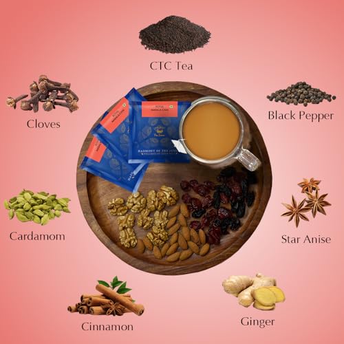 Image of TEA SENSE Royal Masala Chai | 15 Pc Pyramid Tea Bags | Kadak Flavor | Asaam CTC, Ginger, Cardamom, Clove, Cinnamon, Black Pepper, Star Anise, Strong Milk Tea