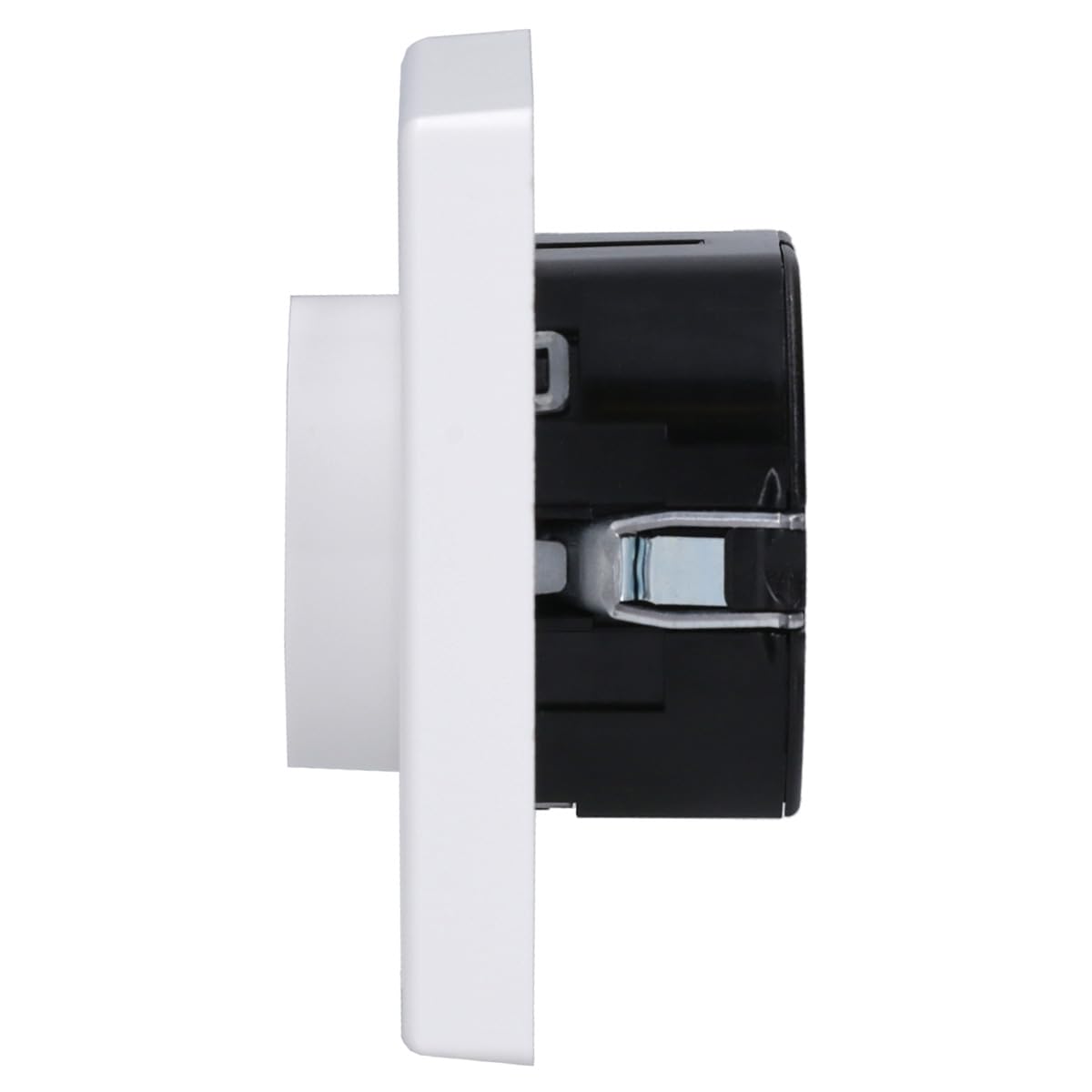 JUNG Serie LS Drehdimmer Set Alpinweiß | mit 1730DD Drehdimmer Standard LED, LS1740WW Abdeckung mit Drehknopf, LS981WW Rahmen 1-fach
