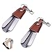 Petit Corne à Chaussures Chausse-pied en Acier Inoxydable Aide-chaussures paresseux Chausse-Pied Portable avec Bracelet en Cuir et Porte-clés pour Enfants,Adultes,Personnes âgées,Femmes Enceintes 2Pcs