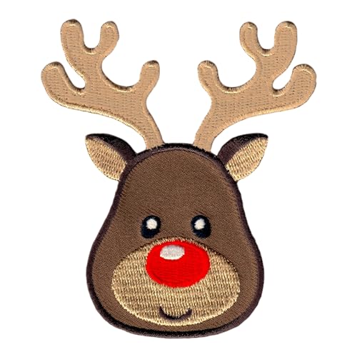PatchMommy Reindeer Patch Christmas, Iron On/Sew On - Appliques for Kids Children