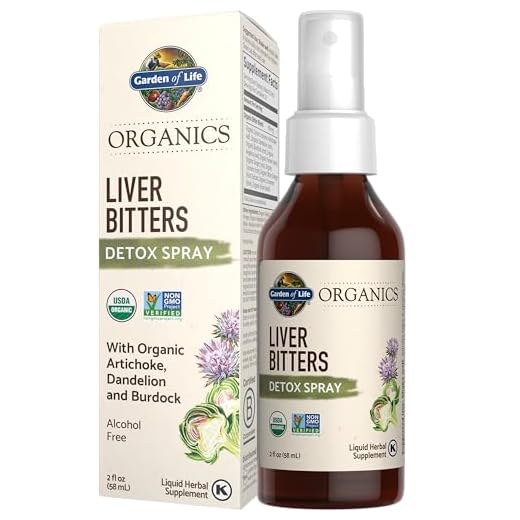 Garden of Life mykind Organics Liver Bitters Detox Spray, Liver Detox Herbal Bitters Artichoke Dandelion Burdock in Apple Cider Vinegar, Liver Cleanse Supplements for Digestive Health, 2 fl oz Liquid