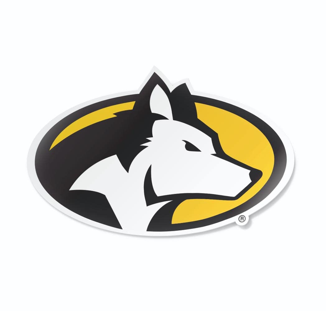 Collegiate NCAA Car Decal Made From Premium Weatherproof Vinyl (Michigan Tech Husky Head)