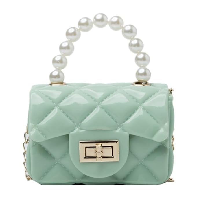 Sonic Mini Jelly Quilted Crossbody Sling Bag with Pearl Handle.-picture-18