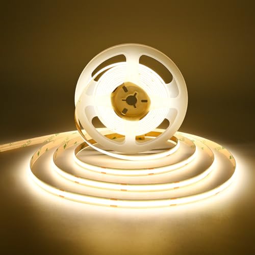 TUNICHX COB LED Strip Lights UL Listed DC 24V LED Lights Flexible Super Bright LED Strips,16.4ft...