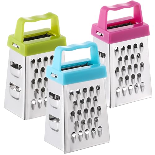 Set 3 ralladores mini de acero inoxidable para cocina miniatura 1
