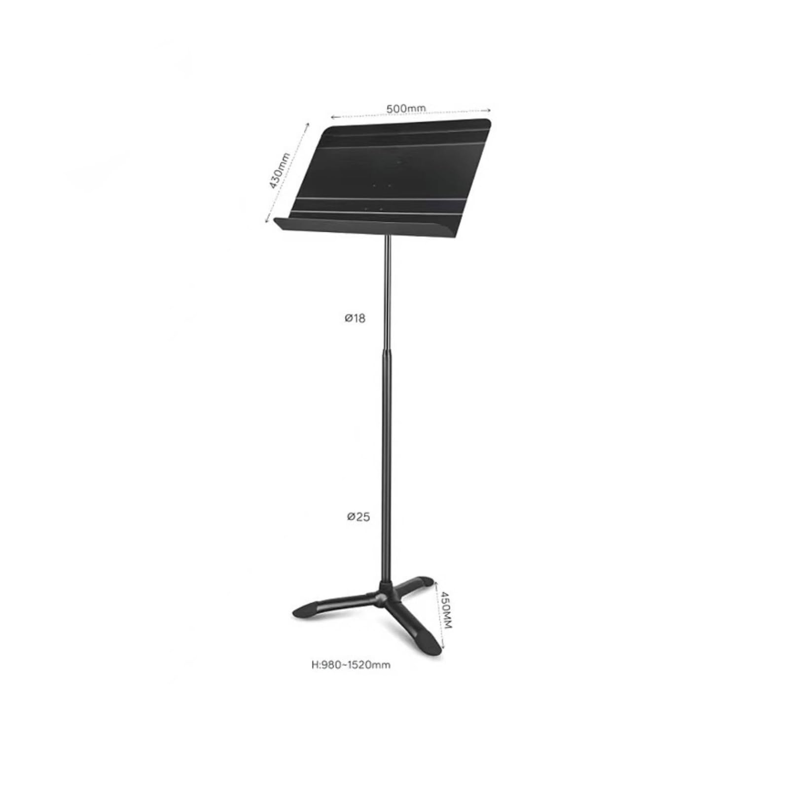 Atril Partituras Plegable Atril Música Estable Soporte para Músicos, Ensayos, Establecimientos Educativos, Altura 980-1520 Mm, Capa Única