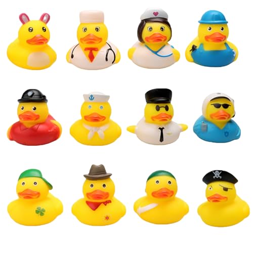 deegbbyi 12 Piezas Juguete de Pato de Goma, Patitos para Baño, Pato De Juguete De Baño para Niños, Juguetes de Ducha Flotantes para Niños, Uguete de Ducha para Bebé, para Baby Shower
