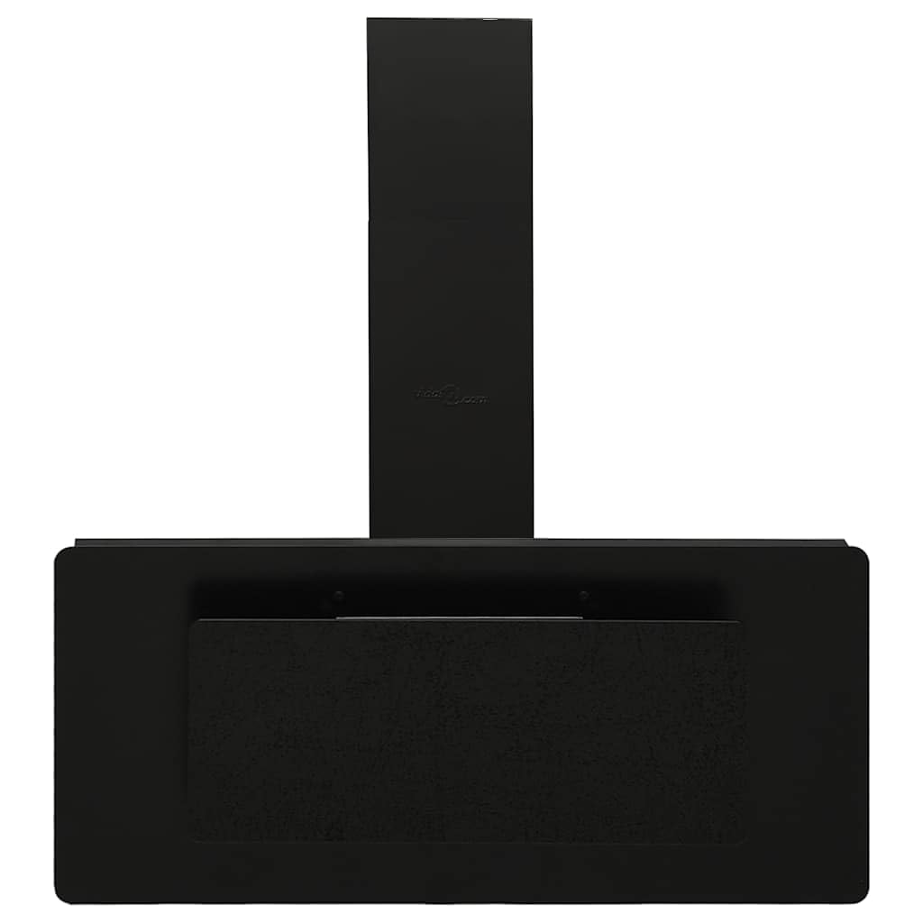 Campana extractora de 90 cm, acero inoxidable, cristal templado, negro, con 3 niveles de velocidad e iluminación LED para cocina, montaje en pared, aire de escape silencioso, filtro de grasa