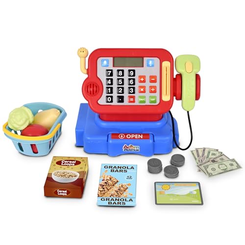 Pretend and Play Cash Register, Ages 3+ Develop Early Math Skills, Play Cash Register for Kids, Learning Grocery Story Playset