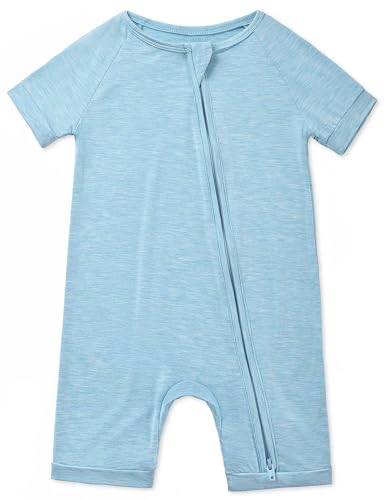 Bamboo Viscose Baby Romper 2 Way Zipper Short Sleeve Bodysuit Soft Color Baby Toddler One-Piece Summer Outfits