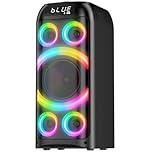 BOHINI Bluetooth Speaker, 160W Peak Powerful Loud Stereo Sound Deep Bass Wireless Boombox Portable Large Party Speakers with Subwoofer TWS Pairing Dynamic LED Light for Outdoor Camping Backyard Events