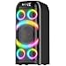 BOHINI Bluetooth Speaker, 160W Peak Powerful Loud Stereo Sound Deep Bass Wireless Boombox Portable Large Party Speakers with Subwoofer TWS Pairing Dynamic LED Light for Outdoor Camping Backyard Events