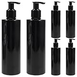 Toyvian Botellas Dispensadoras de Loción 250 Ml, 6 Piezas Bomba de Prensa, Plástico Negro para Gel, Jabón Líquido y Champú, Recargables y Reutilizables para Uso en Baño y Color Aleatorio