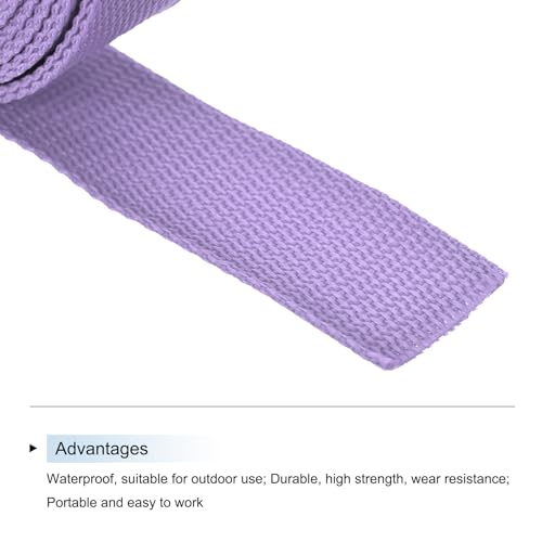 Image of MECCANIXITY Lightweight Polypropylene Webbing Strap 1 1 /4 inch 10 Yard Backpack Strapping Band Lavender Purple for Outdoor Luggage Cargo Straps