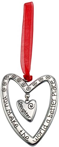 Cathedral Art Daughter Heart Ornament, 3-3/4 Inches, HO123