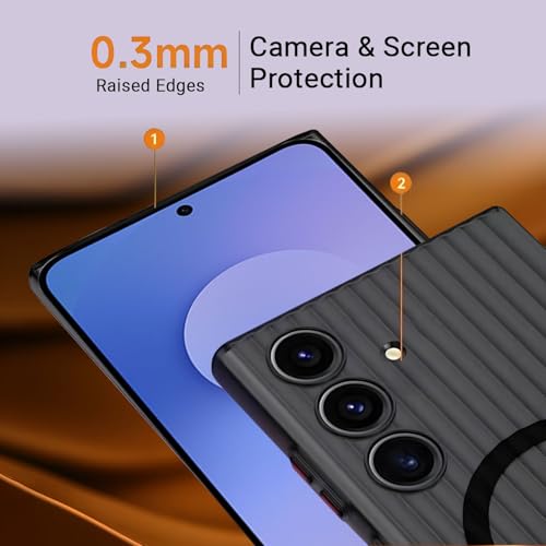 Image of AIBEX Protective Back Case Cover Compatible for Samsung S25| Camera & Body Protection| Shockproof,Scratch Resistant| Mag-Saf Wireless Charging Support - Black