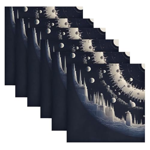 Servilletas de tela cuadradas de satén set de 6 miniatura 6