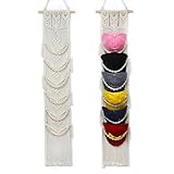 Halidali Hat Organizer for Baseball Caps, Hat Racks Cotton Rope Weaving Cap Stand, Handmade Macrame Hanging Hat Display Holder for Door Storage, Closet, Bedroom (Off-White, Set of 1)