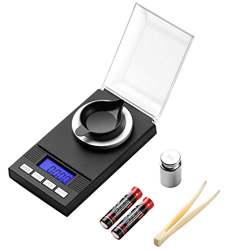 Milligram Scale - Báscula digital para joyería (100 g, 0,001 g, incluye pilas de pantalla LCD retroiluminadas)