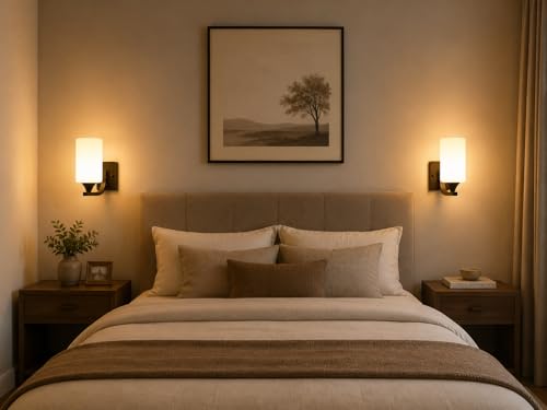Image of Home Decor Wall Lights Glass Lamp Shade with Premium Finish & E27 Bulb Holder for Living Room, Bedroom, Balcony, Kitchen, Cafes | Decorative Night Lamps Fixtures | Elegant Wall Hanging Lights