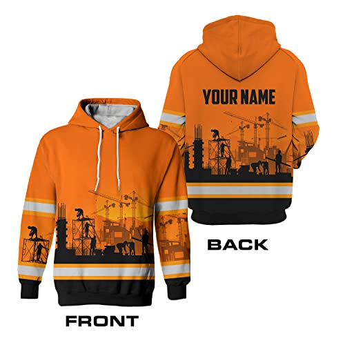 Matedecor High Visibility Hi Vis Hoodie for Men - Jobs Collection Custom Name Class 3 Reflective Safety Workwear3