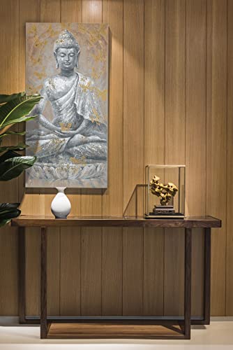 Yelash Buddha Canvas Wall Art Picture Buddhism Statue Sitting Inspirational Painting Zen Meditation Home Decor For Bathroom Bedroom Framed Ready To Hang (16"X32"X1) #TOP2