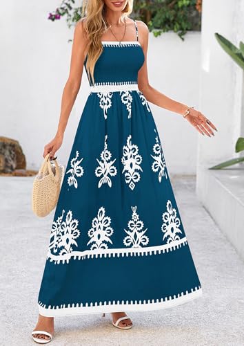 Image of PRETTYGARDEN Women's Summer Boho Maxi Dress Floral Sundresses