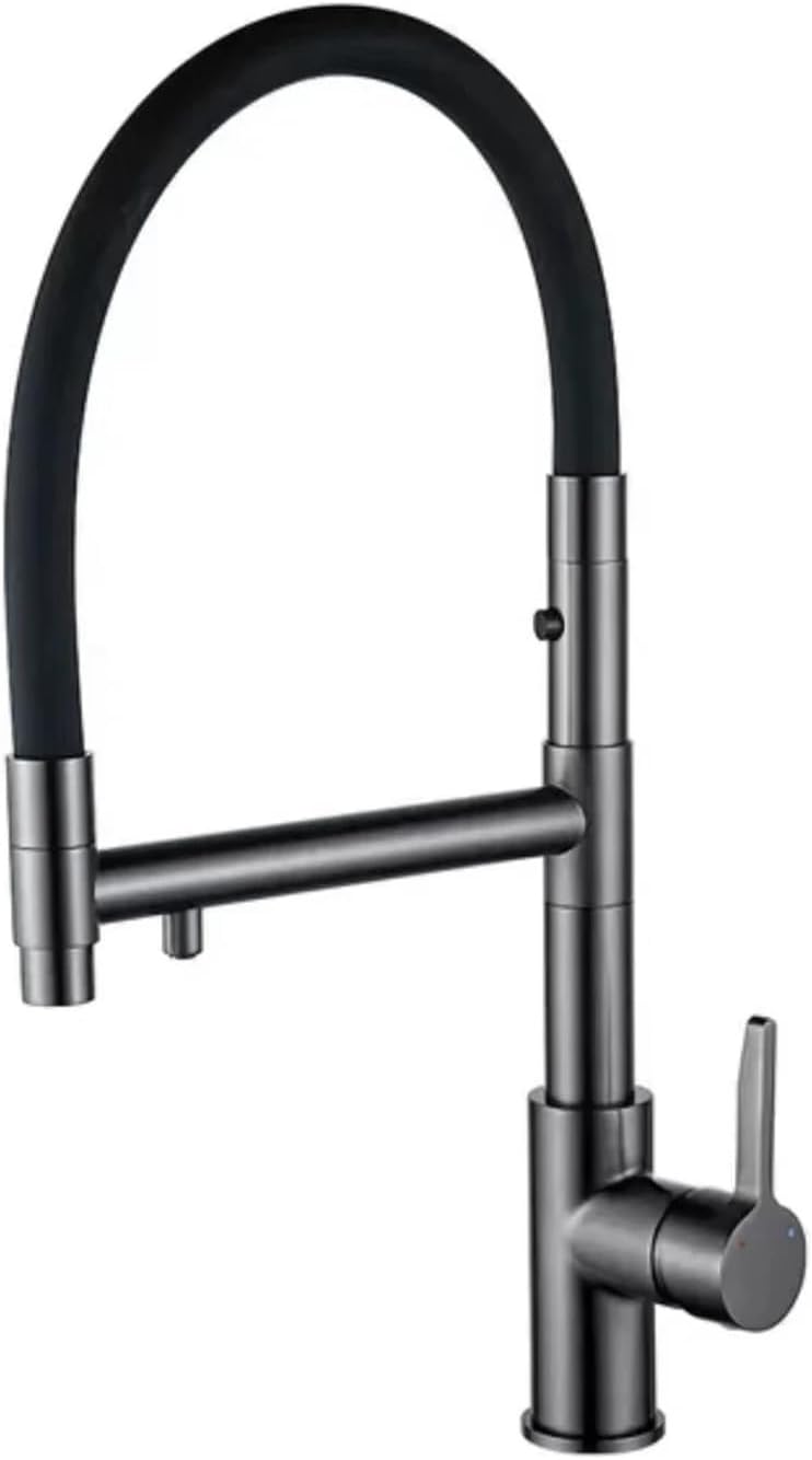 Sink taps for Pair Brass Pure Water Kitchen 360 Degree Rotating Hot and Cold Mixing Faucet Double Handle Grey/Chrome(Chrome) Black Bathroom tap