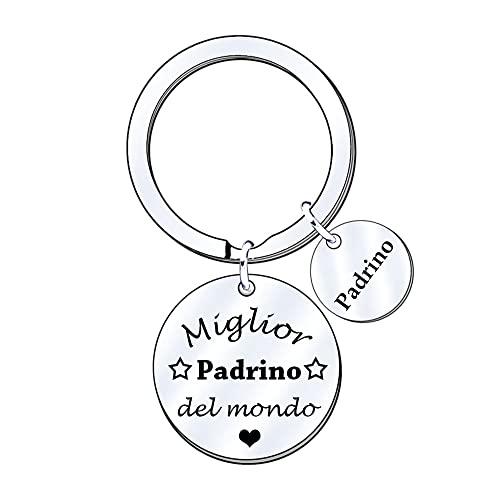 POIUYTRE Geschenk Pate Schlüsselanhänger Pate Herren Geschenk Pate Taufe Bester Pate der Welt Geschenk Pate Konfirmation Geschenke Weihnachten Pate Geschenk Geburtstag, silber / schwarz, L